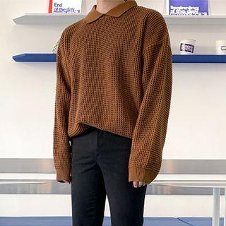 Collared Waffle Sweater