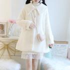 Beaded Trim Buttoned Woolen Coat