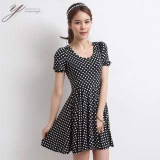 Sleeveless Polka-dot A-line Dress