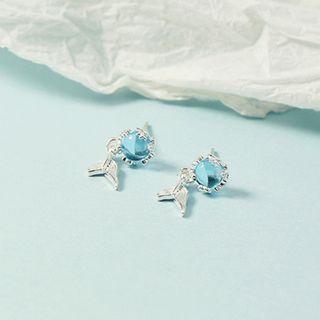 Mermaid Tail Earring 1 Pair - Blue - Earrings - One Size