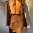 Long-sleeve Open Back Midi Dress
