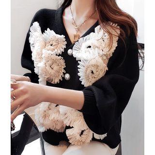 Corsage Embellished Cardigan