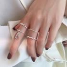 925 Sterling Silver Faux Pearl / Chain Ring (various Designs)