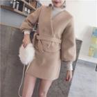 Set: Tie-waist Jacket + Mini Skirt