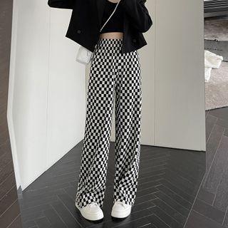 Check Wide Leg Pants (various Designs)