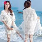 Lace Beach Cover Up White - One Size