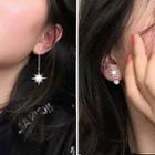 Star Cz Non-matching Drop Earring As Shown In Figure - One Size