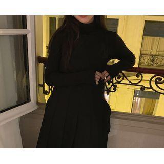 Pleated Overall Dress One Size