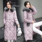 Faux Fur Trim Quilted Padded Coat