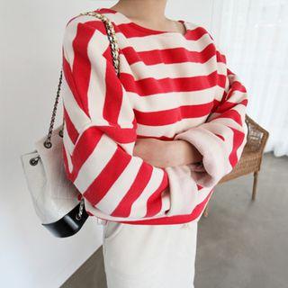 Round-neck Loose-fit Stripe T-shirt