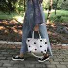 Polka Dot Canvas Crossbody Bag Dotted - One Size