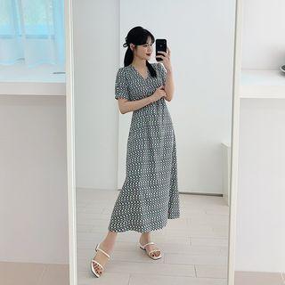 Geo Pattern A-line Maxi Dress