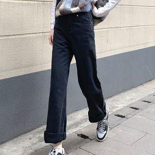High-waist Heart Straight Leg Jeans