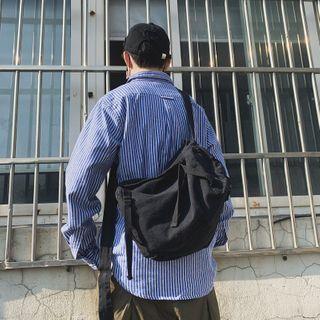 Plain Zip Canvas Crossbody Bag