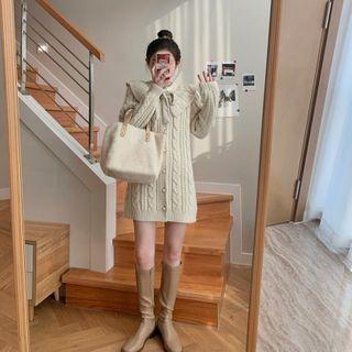 Collared Cardigan Beige - One Size