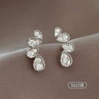 Rhinestone Droplet Alloy Earring 1 Pair - Silver - One Size