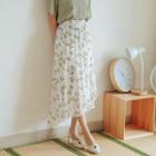 Floral Asymmetric Chiffon Skirt
