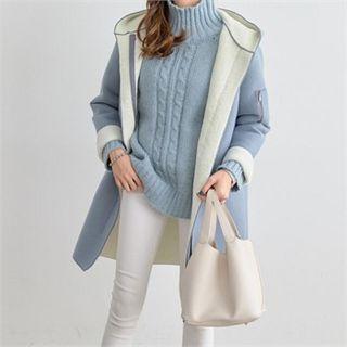Faux-fur Lined Hooded Zip Coat
