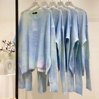 Tie Dye Knit Top Blue - One Size