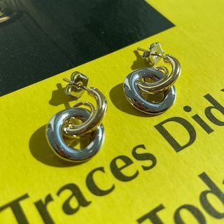 Two-tone Layered Hoop Earring Gold & Silver - One Size
