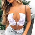 Cross Strap Lace-up Crop Camisole Top