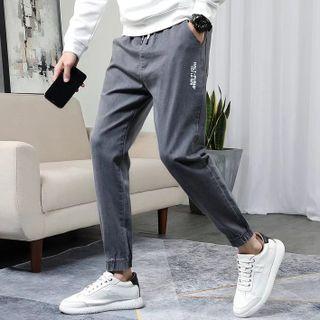 Lettering Slim Leg Pants