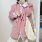 Plain Double-breasted Blazer / Shirt
