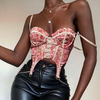 Floral Asymmetrical Hem Cropped Camisole Top