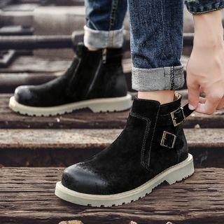 Stitched Buckle Ankle Boots