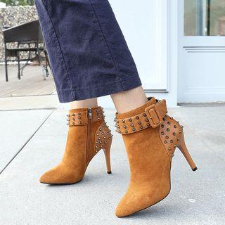 Studded High Heel Short Boots