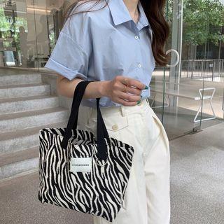 Patterned Applique Tote Bag