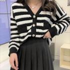 Striped Cardigan Cardigan - Stripe - Black & White - One Size