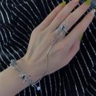 Spider Alloy Ring Bracelet Silver - One Size