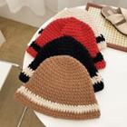Contrast Trim Knit Bucket Hat