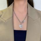 Alloy Heart Pendant Necklace 1 Pc - Silver - One Size