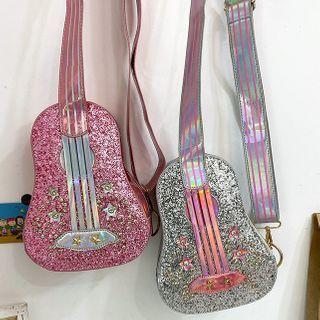 Sequined Guitar Crossbody Bag