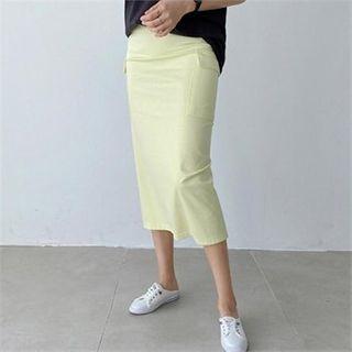 Pocket-trim Midi Skirt