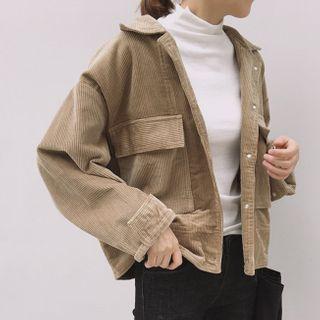 Corduroy Button-up Cargo Jacket