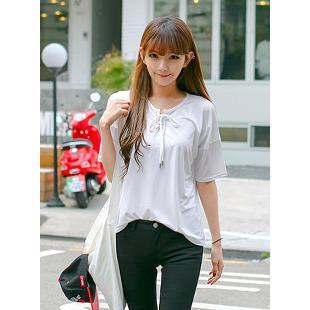 Lace-up Front Top
