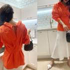 Tie-back Dart-waist Shirt