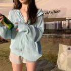 Long-sleeve Hooded Plain Light Jacket