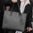 Patterned Faux Leather Tote Bag Pattern - Black - One Size