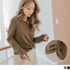 Knotted Hem Long Sleeve Top