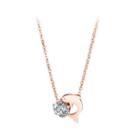 Fashion Cute Plated Rose Gold 316l Stainless Steel Dolphin Cubic Zircon Necklace Rose Gold - One Size
