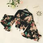 V-neck Flared-sleeve Top
