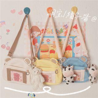 Ear Accent Nylon Crossbody Bag