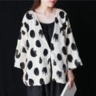 Dotted Button Jacket Black Dot - White - One Size