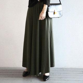 Band-waist Flare Wide-leg Pants