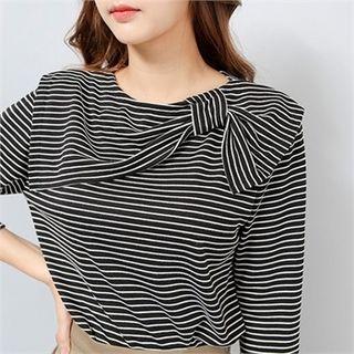 Bow-detail Stripe Top