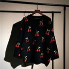 Cherry Jacquard Oversize Sweater